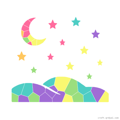Starry Night Sky mosaic sticker template — finished art preview