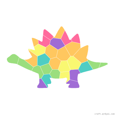 Stegosaurus mosaic sticker template — finished art preview