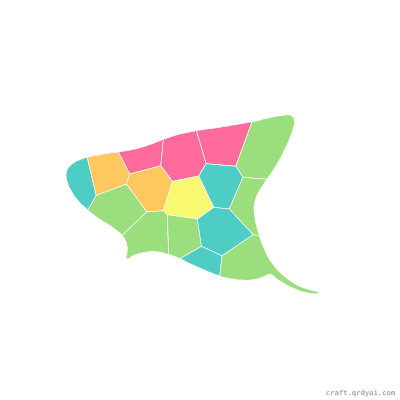 Stingray mosaic sticker template — finished art preview