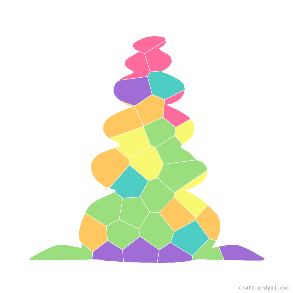 Stone Cairn mosaic sticker template — finished art