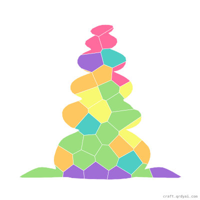 Stone Cairn mosaic sticker template — finished art preview