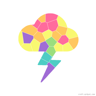 Storm Cloud mosaic sticker template — finished art preview