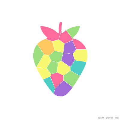 Strawberry mosaic sticker template — finished art preview