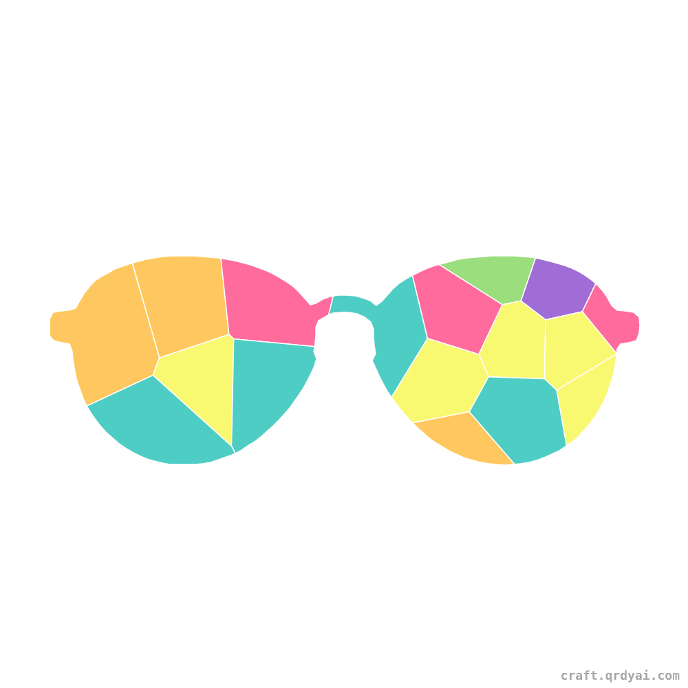 Sunglasses mosaic sticker template — finished art