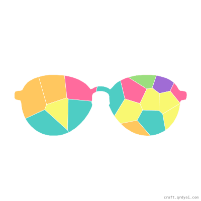 Sunglasses mosaic sticker template — finished art preview