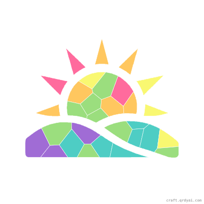Sunrise mosaic sticker template — finished art preview
