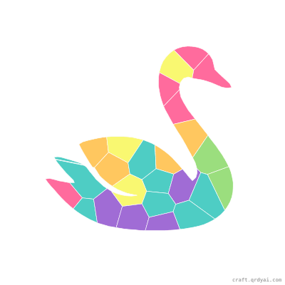 Swan mosaic sticker template — finished art preview