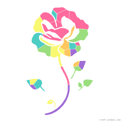 Sweet Pea mosaic sticker template — finished art preview