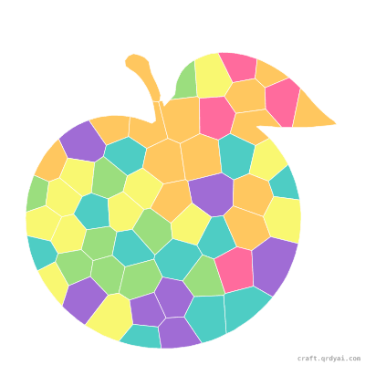 Sweet Peach mosaic sticker template — finished art preview