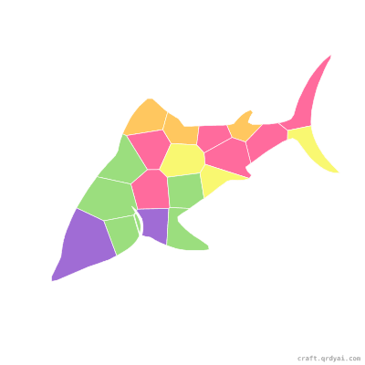 Swordfish mosaic sticker template — finished art preview