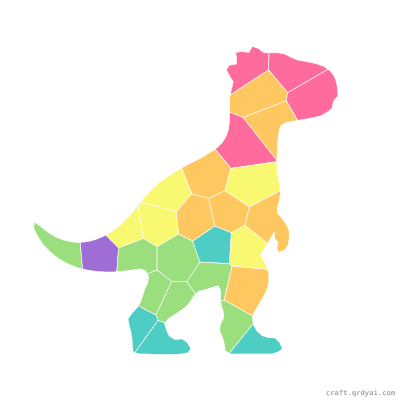 T-Rex Dinosaur mosaic sticker template — finished art preview