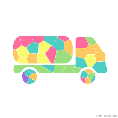 Tanker Truck mosaic sticker template — finished art preview