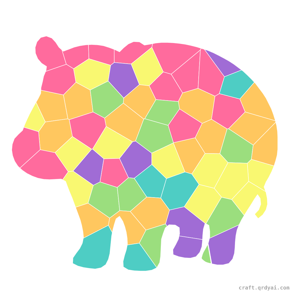 Tapir mosaic sticker template — finished art