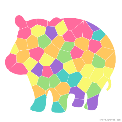 Tapir mosaic sticker template — finished art preview