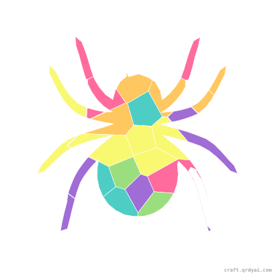 Tarantula mosaic sticker template — finished art preview