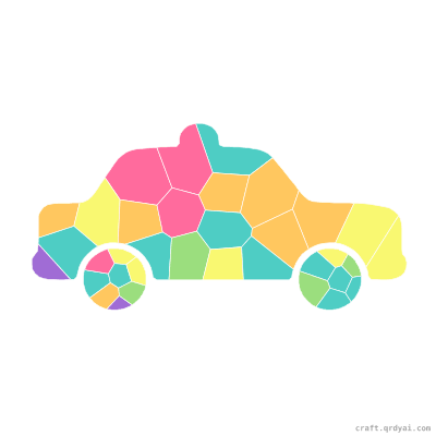 Taxi mosaic sticker template — finished art preview
