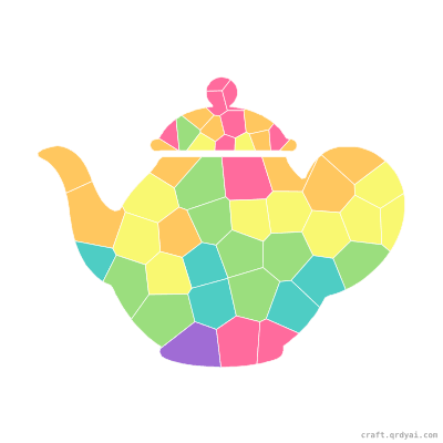 Teapot mosaic sticker template — finished art preview