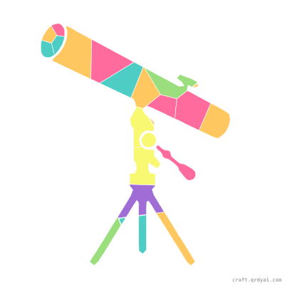 Telescope mosaic sticker template — finished art preview