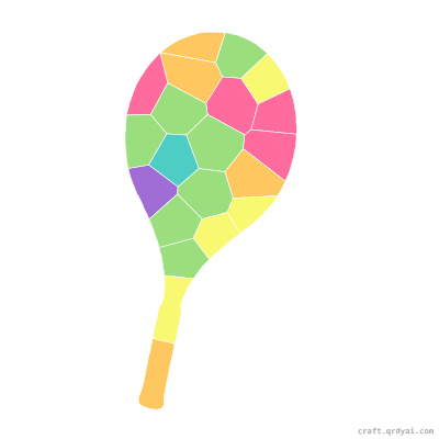 Tennis Racket mosaic sticker template — finished art preview