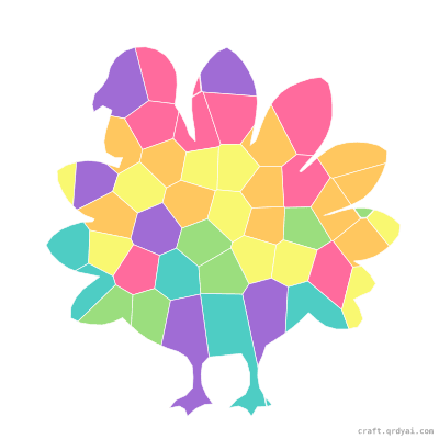 Thanksgiving Turkey mosaic sticker template — finished art preview