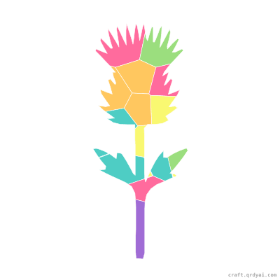 Thistle mosaic sticker template — finished art preview