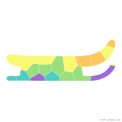 Toboggan mosaic sticker template — finished art preview