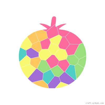 Tomato mosaic sticker template — finished art preview