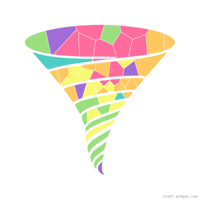 Tornado mosaic sticker template — finished art preview