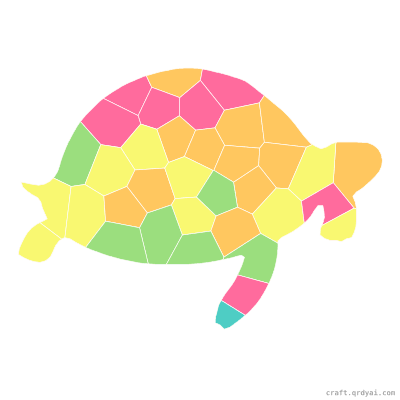 Tortoise mosaic sticker template — finished art preview
