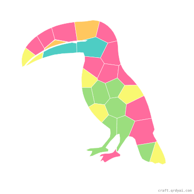 Toucan mosaic sticker template — finished art preview