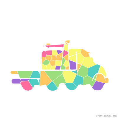Tow Truck mosaic sticker template — finished art preview