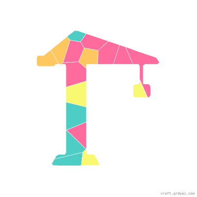 Tower Crane mosaic sticker template — finished art preview