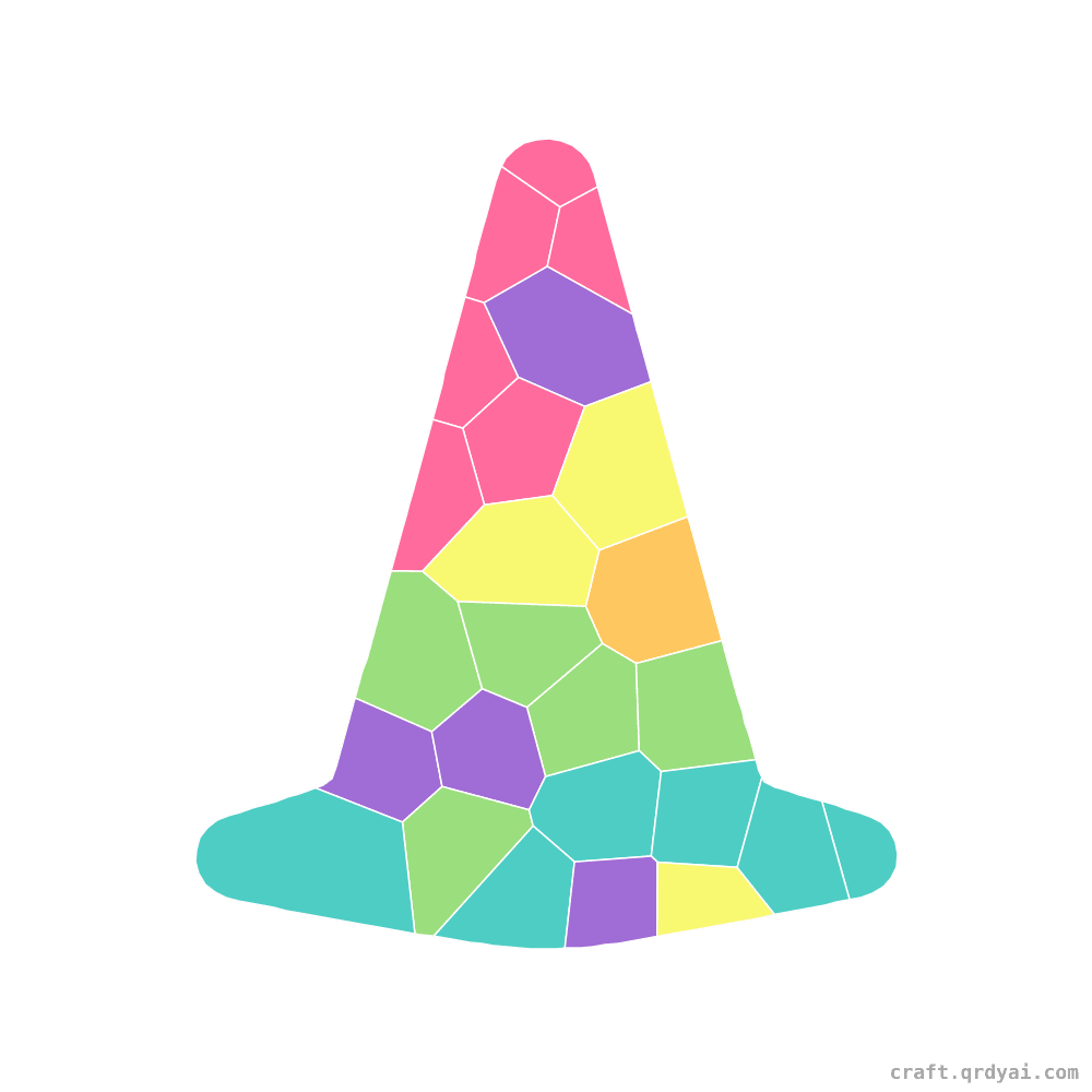 Traffic Cone mosaic sticker template — finished art