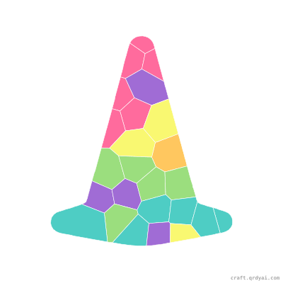 Traffic Cone mosaic sticker template — finished art preview