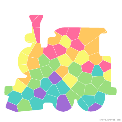 Train mosaic sticker template — finished art preview