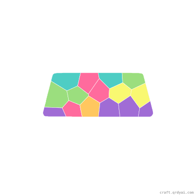 Trapezoid mosaic sticker template — finished art preview