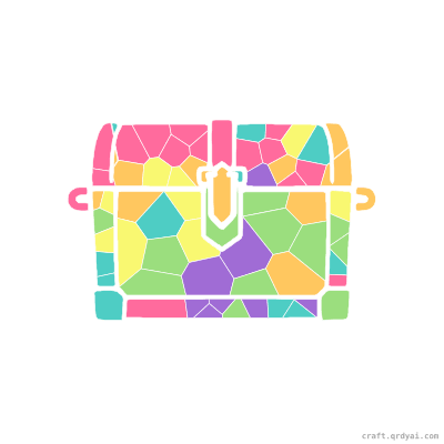 Treasure Chest mosaic sticker template — finished art preview