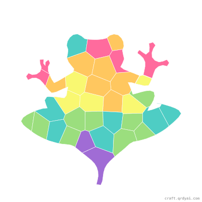 Tree Frog mosaic sticker template — finished art preview