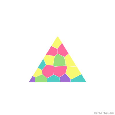 Triangle mosaic sticker template — finished art preview