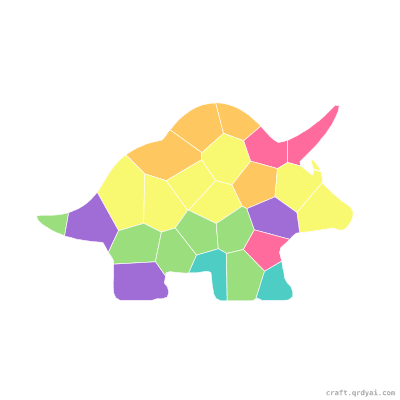 Triceratops mosaic sticker template — finished art preview