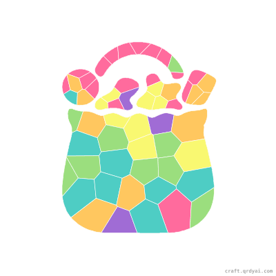 Trick-or-Treat Bag mosaic sticker template — finished art preview