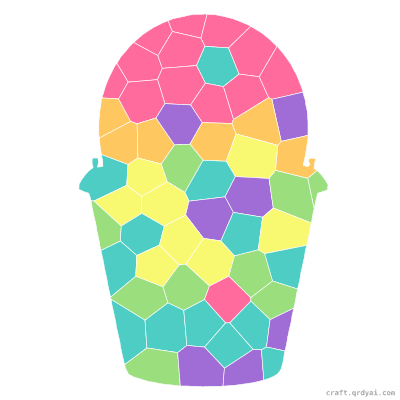 Trick-or-Treat Bucket mosaic sticker template — finished art preview