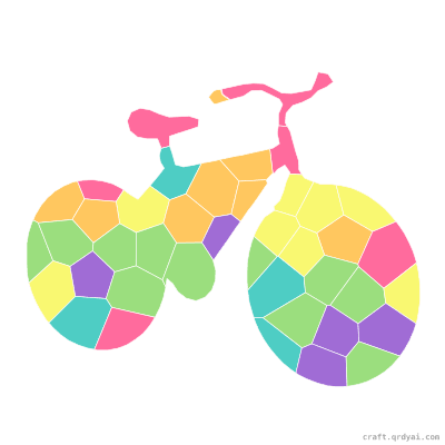 Tricycle mosaic sticker template — finished art preview