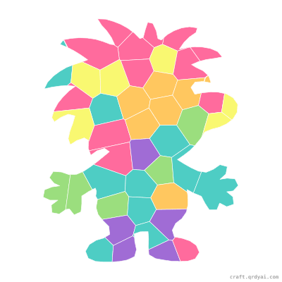 Troll mosaic sticker template — finished art preview