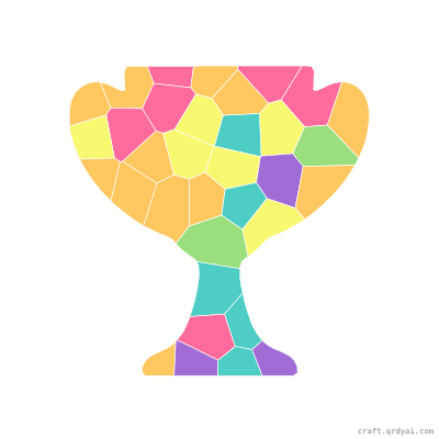 Trophy Cup mosaic sticker template — finished art preview