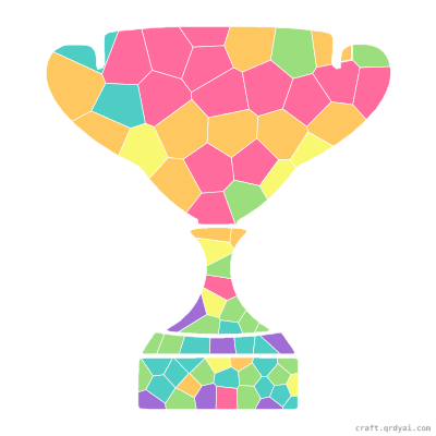 Trophy mosaic sticker template — finished art preview