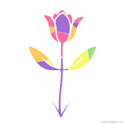 Tulip mosaic sticker template — finished art preview
