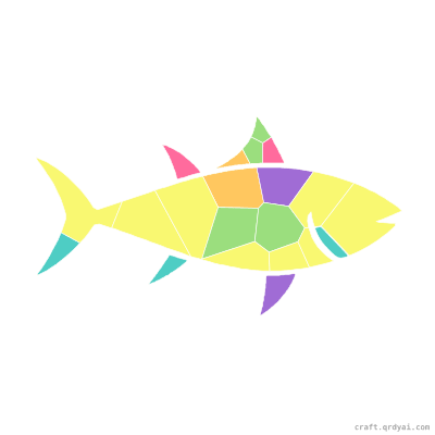 Tuna Fish mosaic sticker template — finished art preview