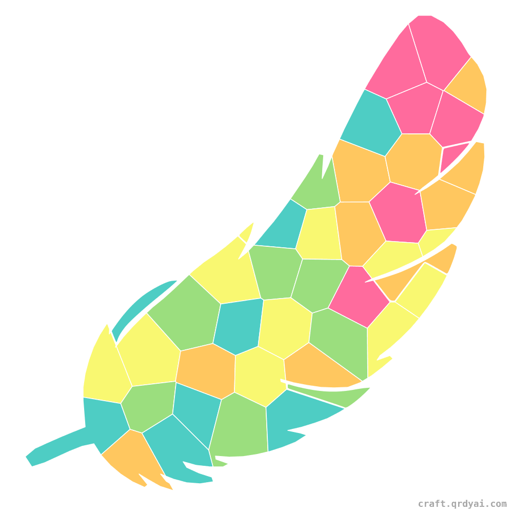 Turkey Feather mosaic sticker template — finished art