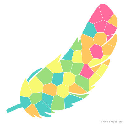 Turkey Feather mosaic sticker template — finished art preview